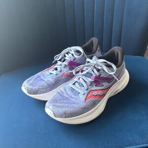 Saucony Lavender PWR RUN Women's Running Shoes with Orange Accent